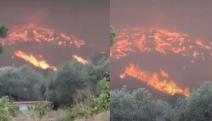 Φωτιά στην Ρόδο: Δείτε τον πυροστρόβιλο που δημιούργησαν οι φλόγες