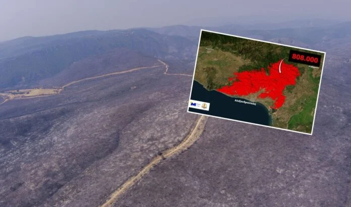 Βιβλική καταστροφή στον Έβρο: Πάνω από 808.000 στρέμματα καμένα και η φωτιά μαίνεται για 11η μέρα