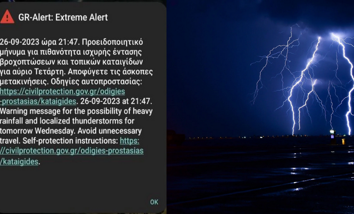 Κακοκαιρία Elias: Μήνυμα του 112 στην Αττική για αύριο Τετάρτη – «Αποφύγετε τις άσκοπες μετακινήσεις»