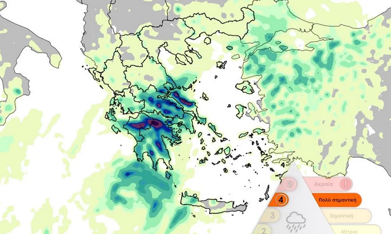 Κακοκαιρία Elias: Έντονα φαινόμενα στα ανατολικά και νότια – Οι 12 νομοί με τις ισχυρότερες βροχοπτώσεις